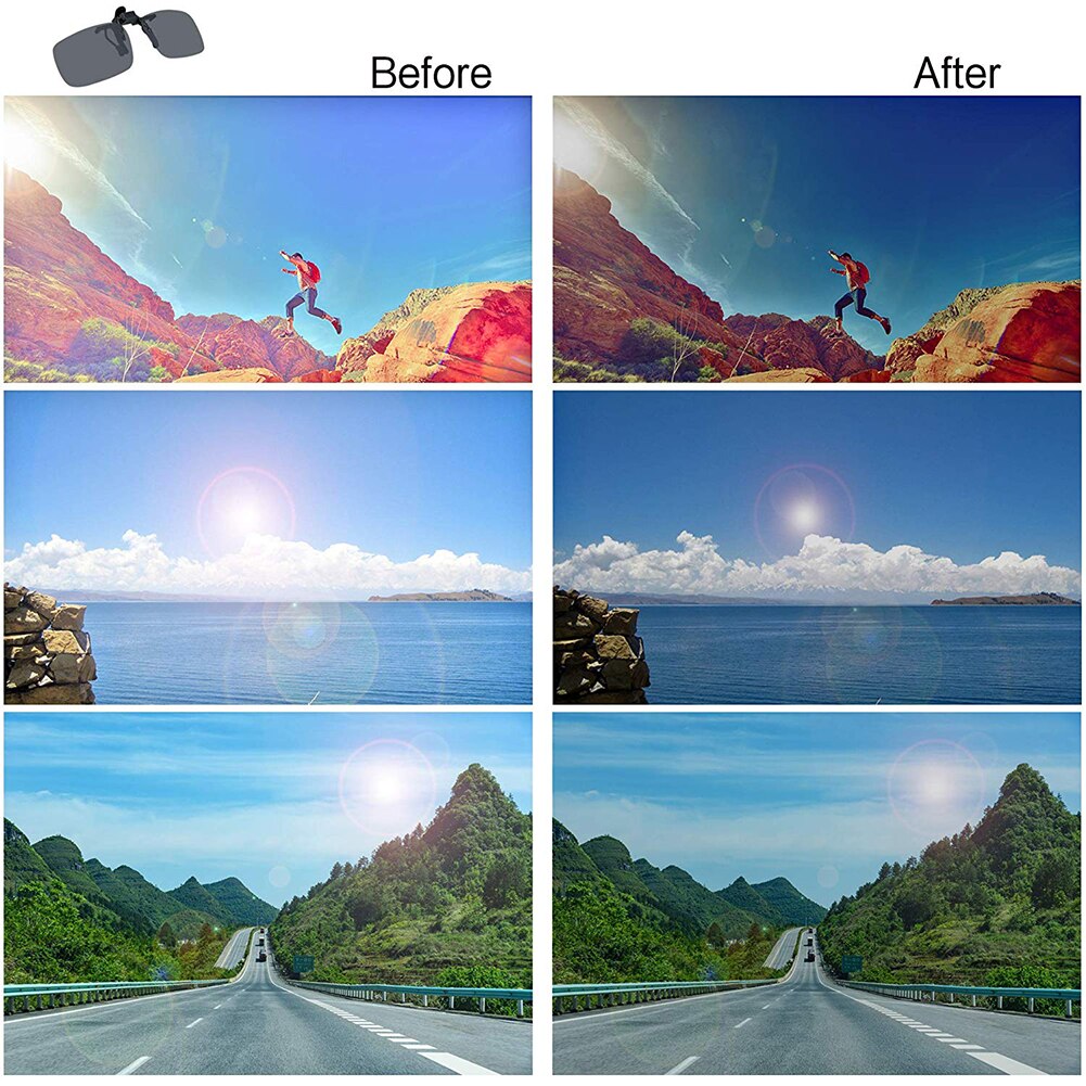 2 stuks outdoor zonnebrillen met clip-on gepolariseerde zonnebrillen voor het autorijden, grijze clip-zonnebrillen, gratis merk