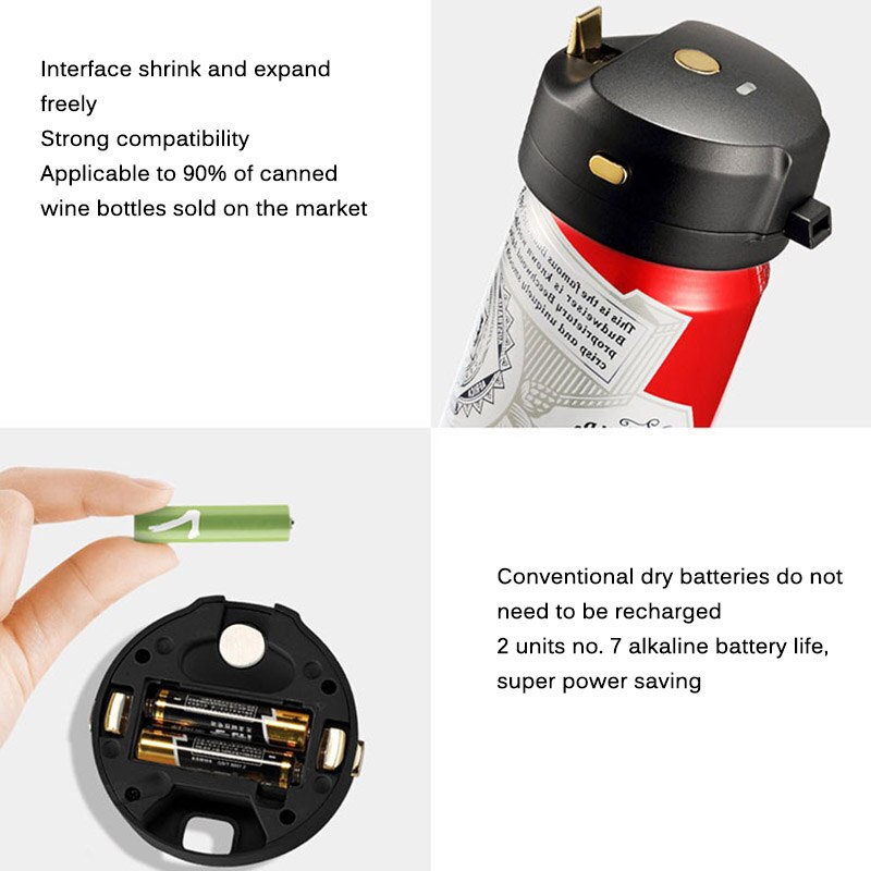 Portable Canned Beer Foamer Foam Maker Bubbler Portable Battery Powered Beer Server ABS Ultrasonic Vibration Washable