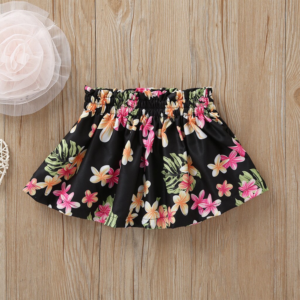 Bonito da criança do bebê crianças meninas elástico floral tutu saia verão crianças saias de algodão meninas moda floral vestido de princesa vestidos