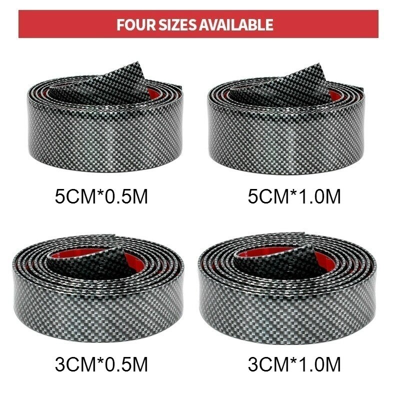 Autocollants pour pare-chocs de voiture, Film de protection anti-rayures, en Fiber de carbone, pour carrosserie