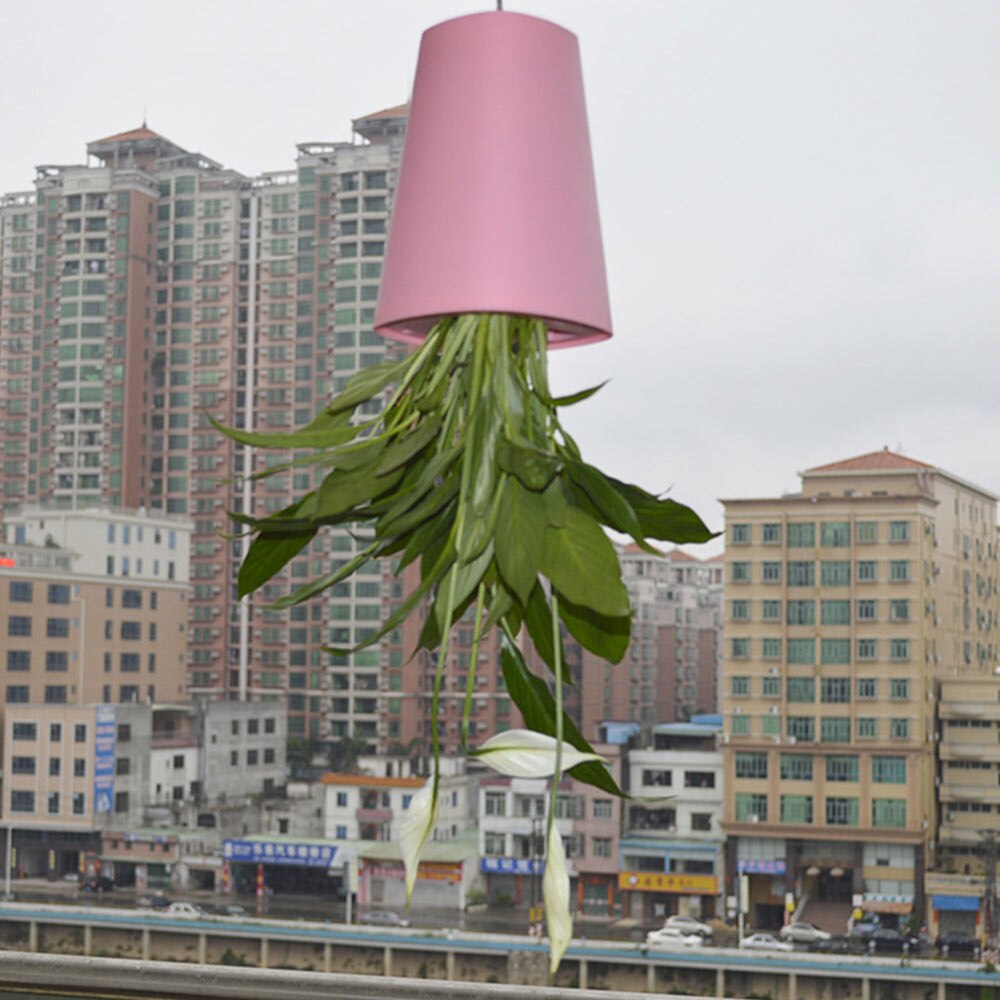 Maceta de flores colgante invertida creativa para jardín adorno colgante para dormitorio infantil, cesta de flores oscilante, maceta colgante de pared