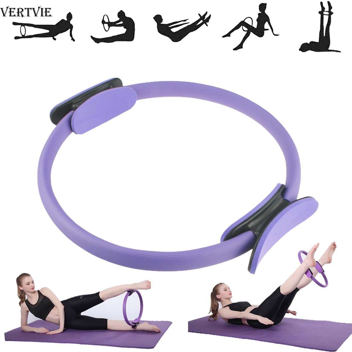 VERTVIE Yoga Circle Magic Ring Women Fitness Resistance Circle Gym Workout Pilates Accessories Indoor