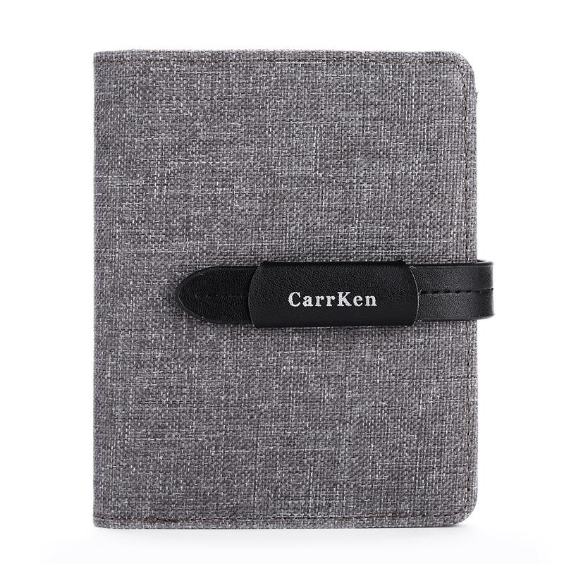 Men Wallets Small Wallet Men Coin Bag drawstring Short Male Wallet oxford fabric Card Holder Purse billetera hombre: Gray 1