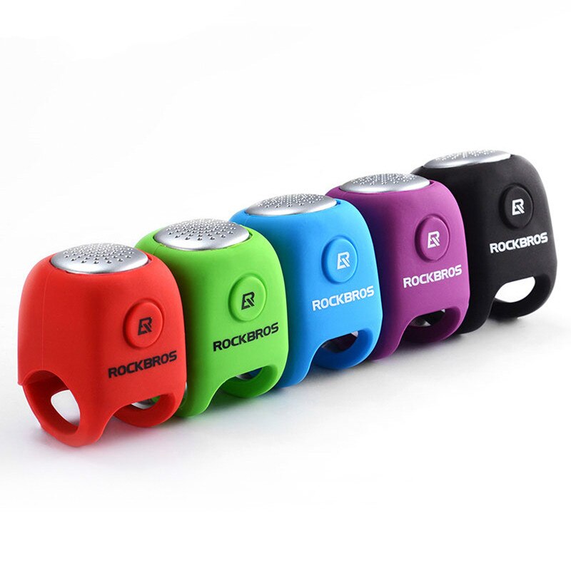 Rockbros elektrische fietsbel 110 db hoorns regenbestendig mtb fietsstuur silicagel omhulsel ring fietsbel fietsaccessoires