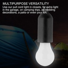 ! 1 pièces Portable LED tirer cordon ampoule extérieure jardin fête suspension lampe de lumière LED noir