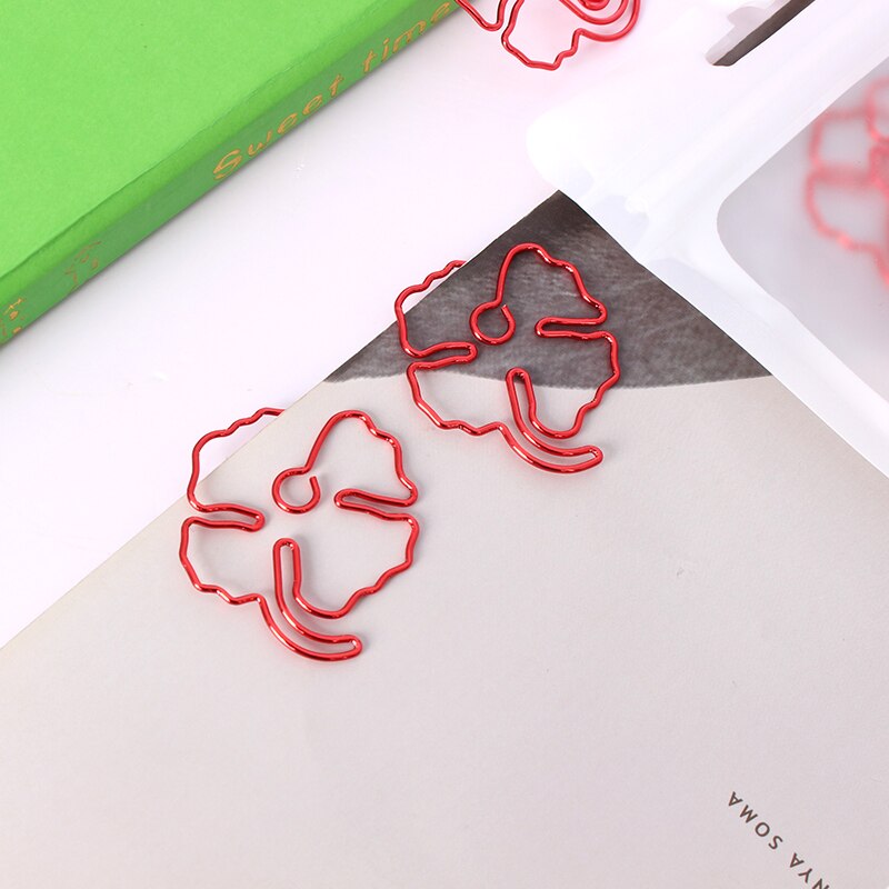 Red Clover Paper Clip Office Supplies Clip Paper Clip Clover Shape Cute Paper Clips Decorative Paperclip Metal Clip De Papel