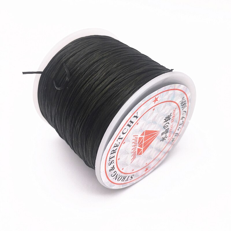 50M/Roll Colorful Flexible Elastic Crystal Line Rope Cord For Jewelry Making Beading Bracelet Wire Fishing Thread Rope: black