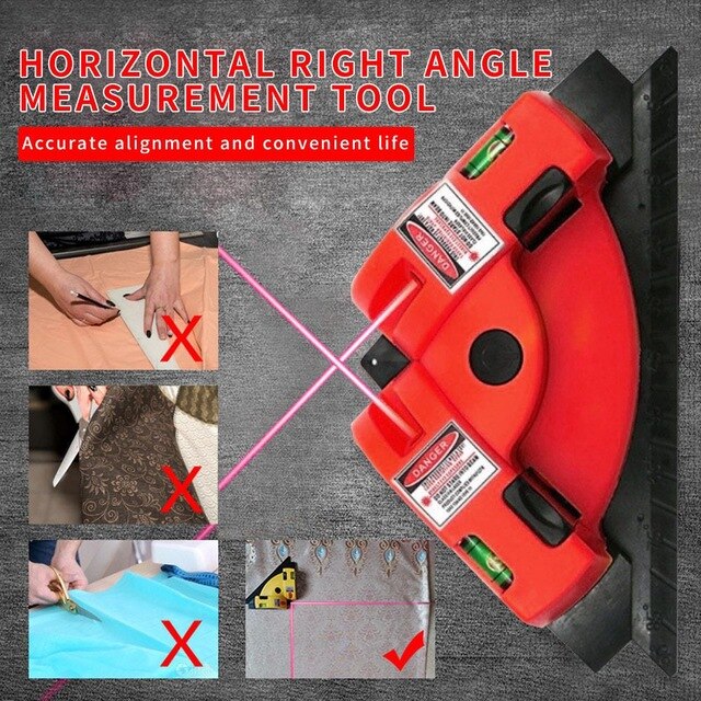 Line Vertical Leveling Level Horizontal Vertical Measurement Tools Horizontal Vertical Level 90 Degree: Red