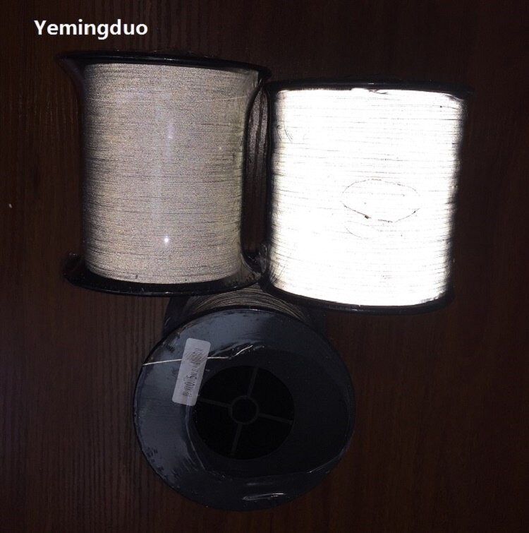 Hilo reflectante para tejer ropa, hilo de 0,5mm, 4000m/rollo, luz Normal, doble , Material de costura, bricolaje
