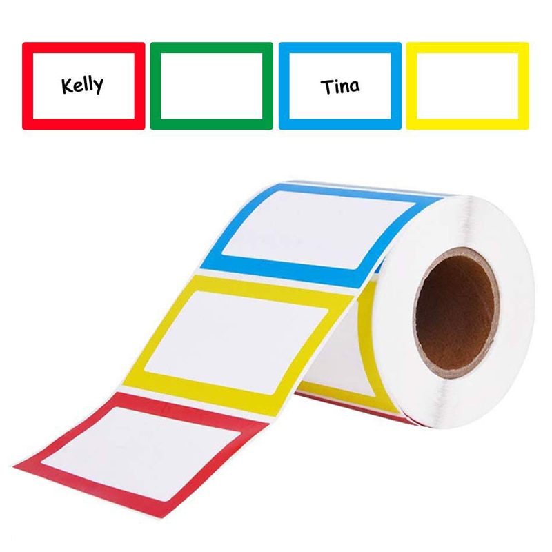150 Pcs/roll Kleurrijke Plain Naam Stickers Naam Tags Stok Op voor Kids, Muur, bureau voor school leraar bieden briefpapier sticker