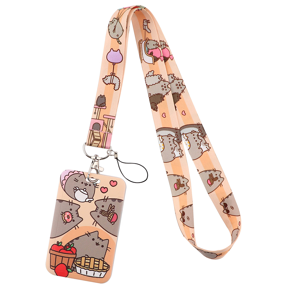 Cordón de animales Kawaii para llaves, USB, tarjeta de identificación de gimnasio, soporte para insignia, llavero, Collar, cordones de cuerda colgantes DIY, correas para teléfono móvil: Rose Gold