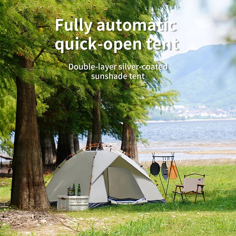 Tente pliante d'extérieur, entièrement automatique, ouverture rapide, pour 3-4 personnes, conduite autonome, Camping, résistant à la pluie, au soleil, Portable