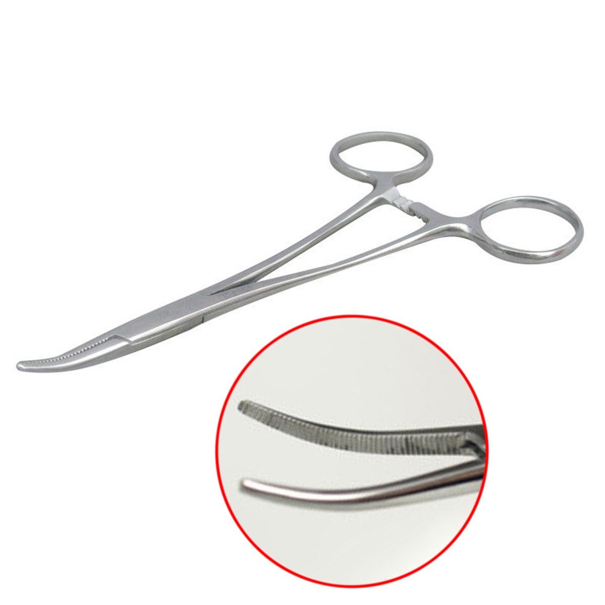 Stainless Steel Fishing Curved Tip Hemostat 12.5cm Haemostatic Locking Clamps Forceps Scissors Pliers