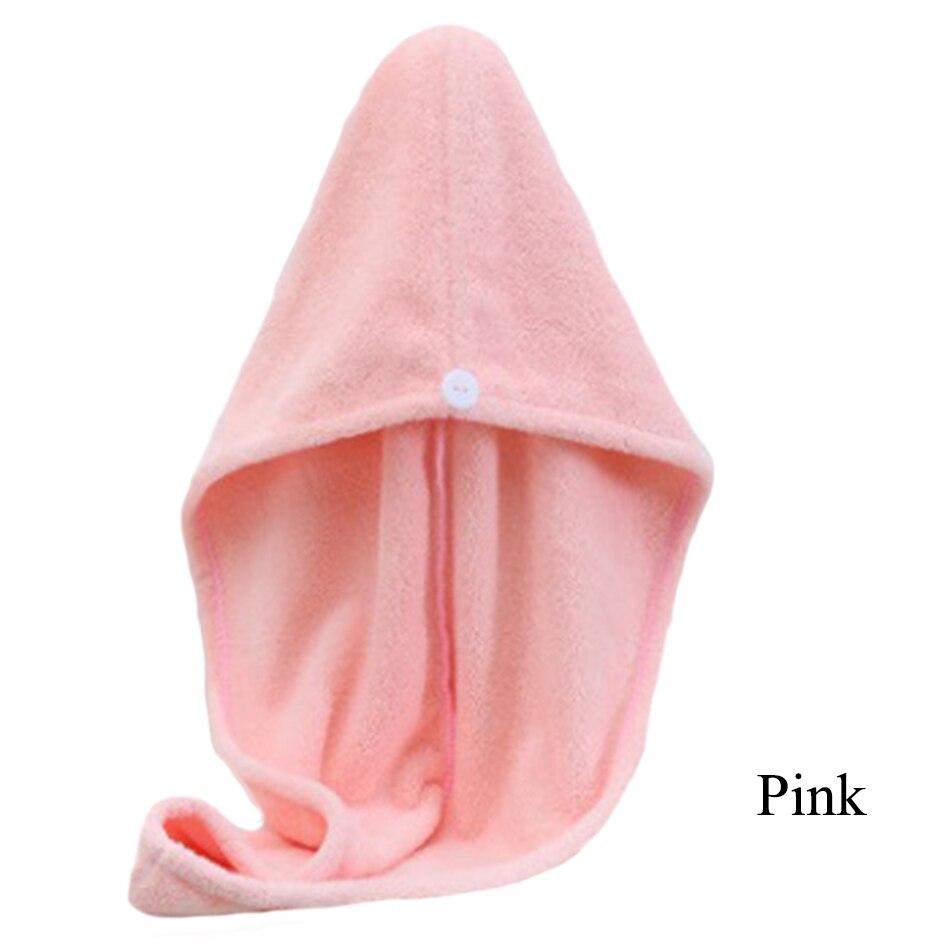 Microfiber Hair Towel Wrap for Women Girls, Quick Dry Towel for Long Curly Hair, Hair Drying Soft Towels with Button 8 Colors: Pink / 2pcs