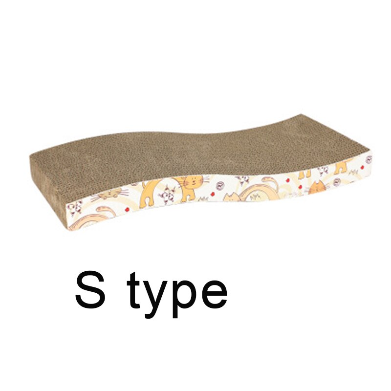 Kissan raapimislauta suora/sauma/kaavin isoille kissoille, kaksipuolinen kestävä lemmikkikissan raapimisalusta, matto kissanmintulla, kynsienhoitolelu: S tyyppi