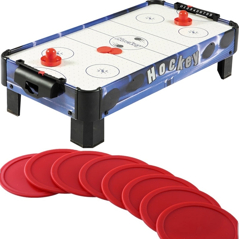 8Pcs 63.0 milímetros Red Air Hockey Crianças Mini Mesa De Feltro Pusher Mallet Goleiros