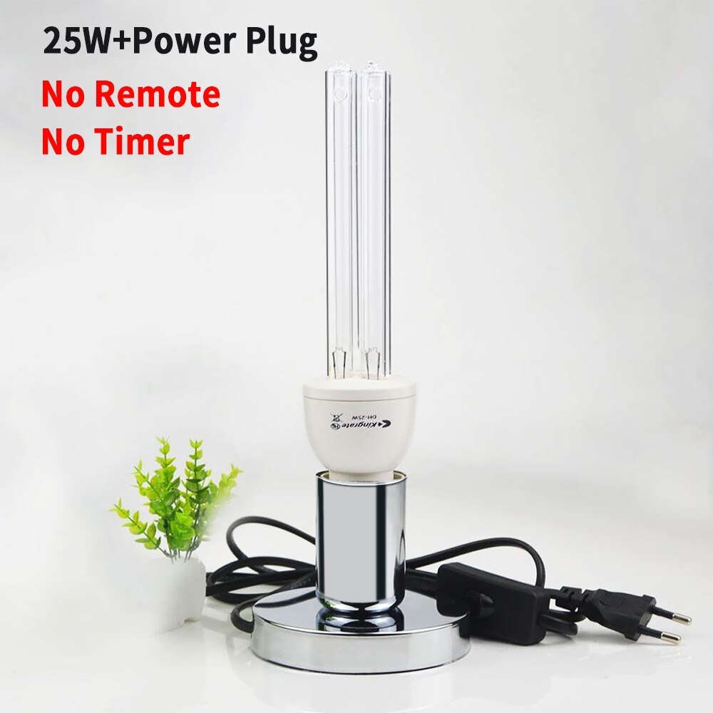 50W UV Sterilizer Lamp 110V 220V T5 Tube UVC Quartz Disinfection Germicidal Led Table Bulb EU US Power Timer Ultraviolet Light: 25W / 220V EU Plug
