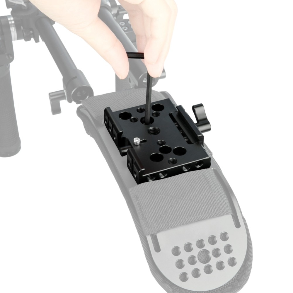 Plaque de fixation rapide NICEYRIG pour trépied de caméra Manfrotto plaque de base pour Rail Manfrotto DSLR Plate-forme de Cage de caméra à vis 1/4 "3/8"