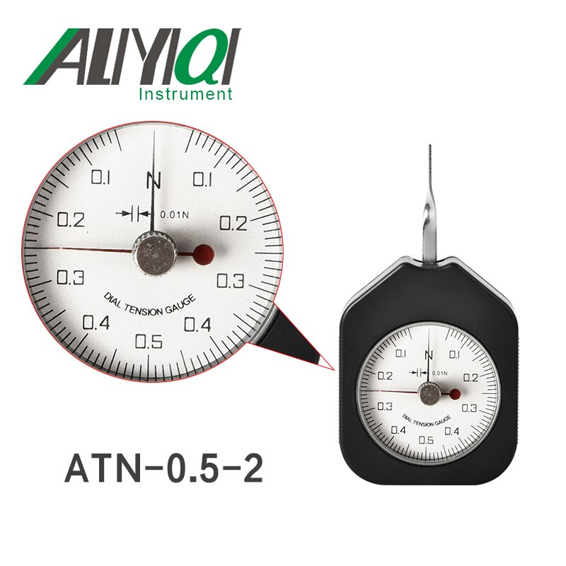 0.5N Wijzerplaat Spanningsmeter Tensionmeter Dubbele Pointers Gat Waarde (ATN-0.5-2)Tensiometro
