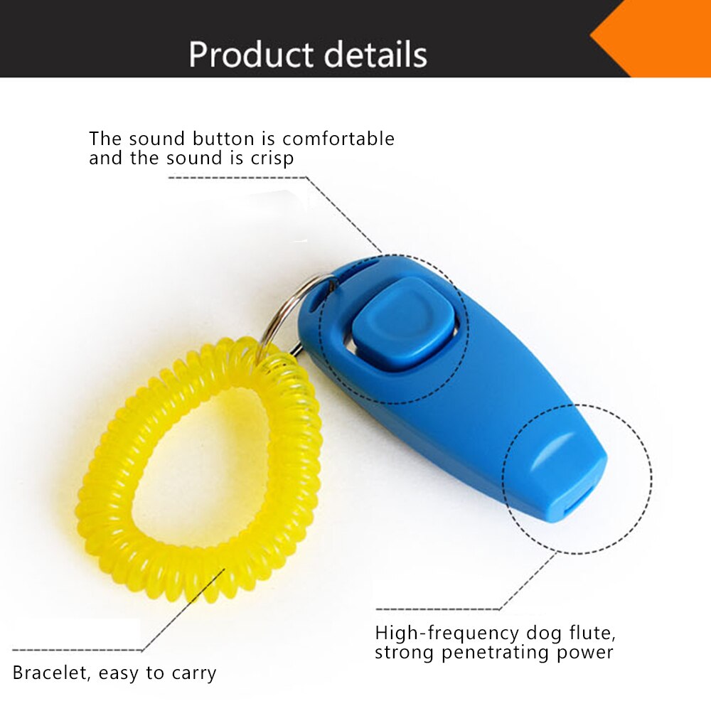 Dog Clicker Toys Pet Training Clicker Obedience Dog Cat Training Trainer 2 in 1 Whistle Pet Training Tools Key Ring