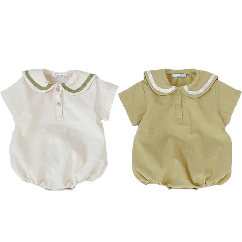 Vêtements de bébé d'été col haut bébé garçons body à manches courtes bébé fille combinaison Sunsuit vêtements bébé tenue