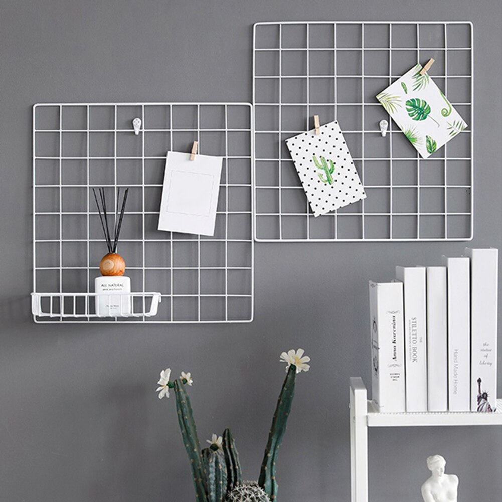 3 farger nordisk stil jern metall gitter dekor fotoramme postkort mesh ramme kunst vise mesh lagringshylle arrangør stativ