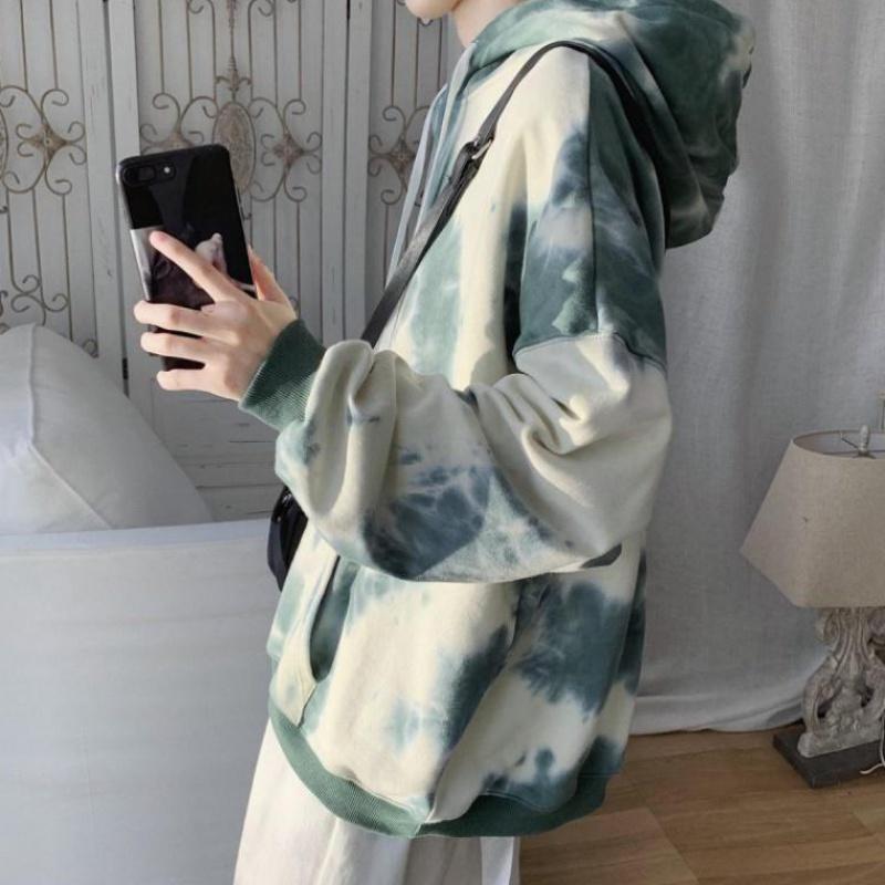 Hettegenser genser menn fritidsslipsfarge farge høst elegant hette løse klær hofte hopp stil alle kamp menn elegant streetwear