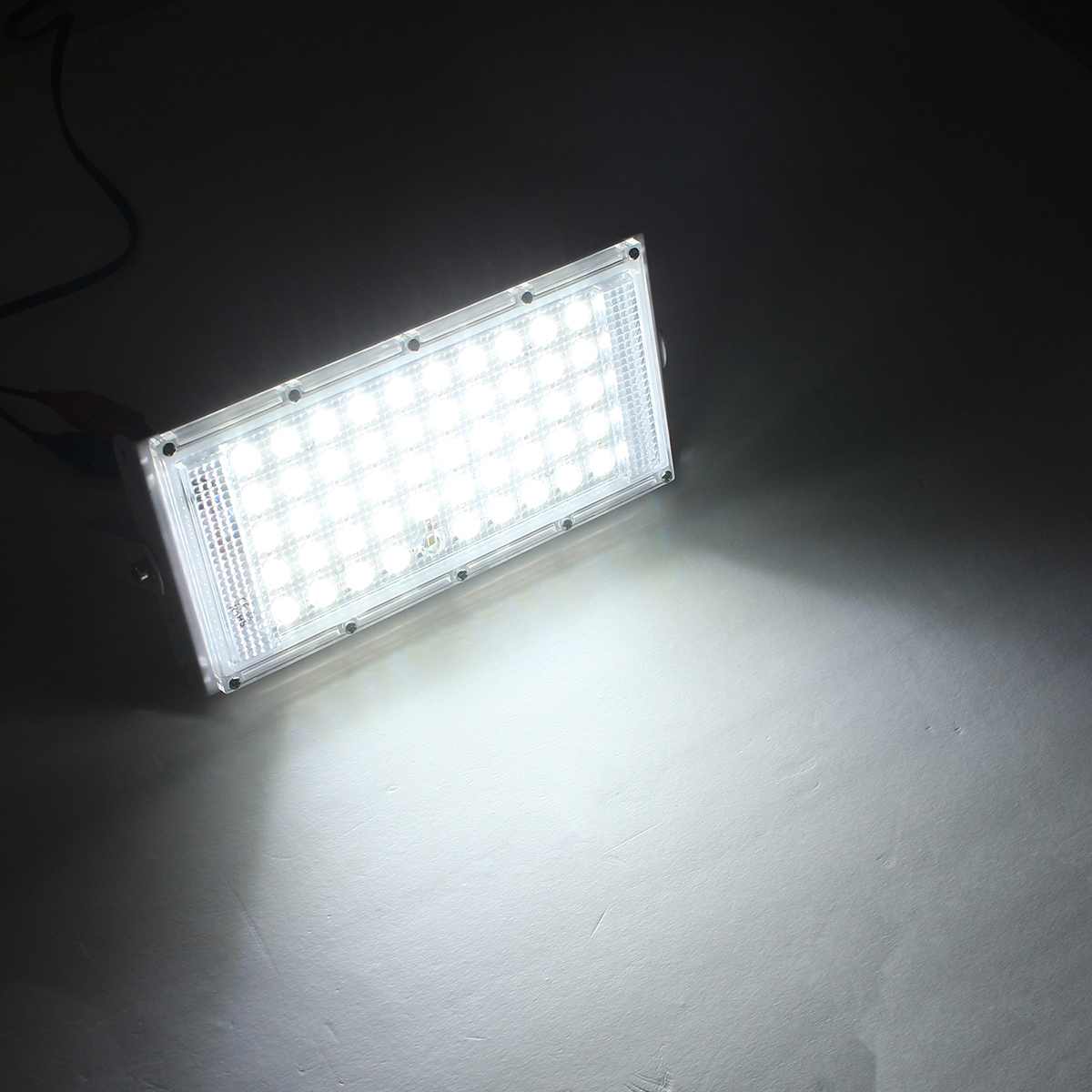 LED Flood Light 50W DC12V Floodlight Street Lamp IP65 Waterproof Outdoor Wall Reflector Lighting Garden Square Spotlight: White / Black Shell