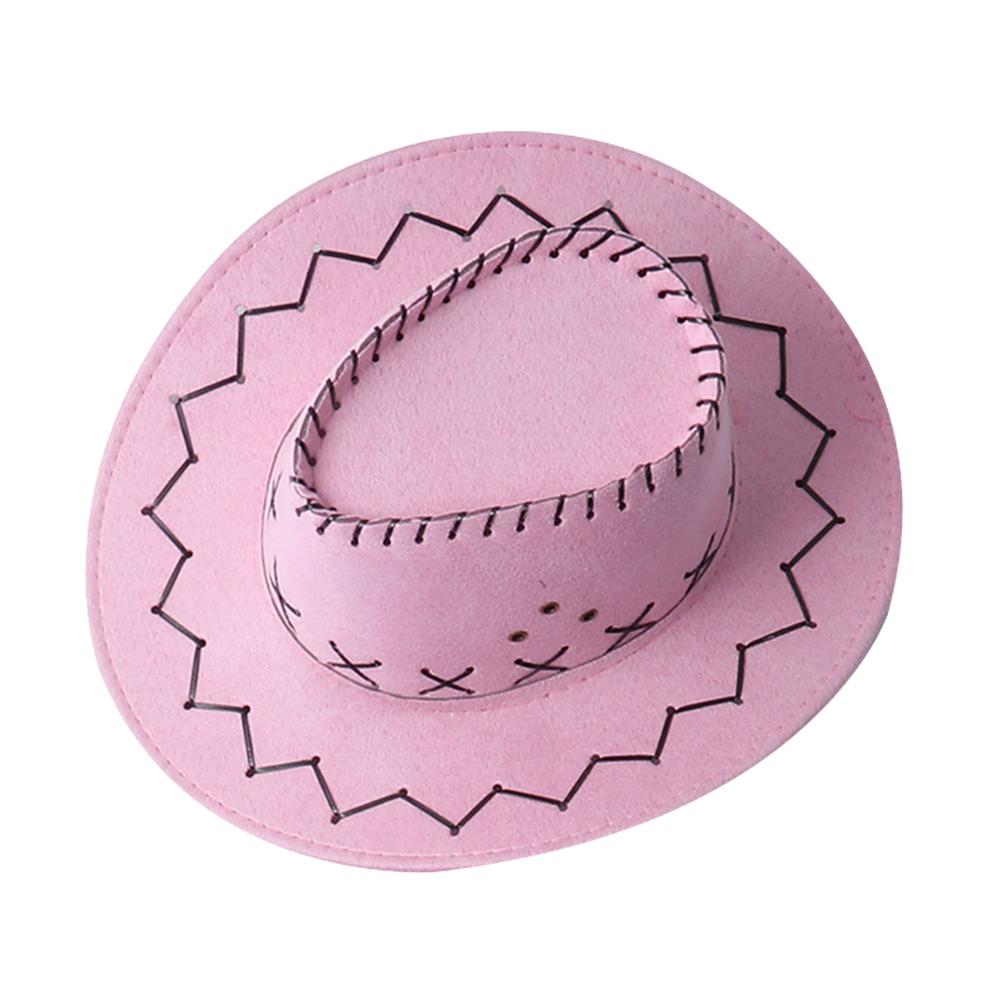 Kid Girls Wild West Cowboy Set Pink Head Scarf Felt Cowboy Cap Hat with Adjustment Buckle for Kids Carnival Fancy Party Costumes: Hat