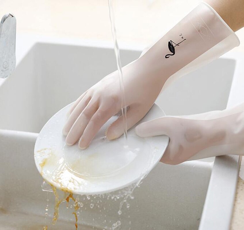Guantes de goma para lavar platos de cocina, dibujos animados duraderos, limpieza del hogar, frutas y verduras, herramientas de accesorios de limpieza de baño