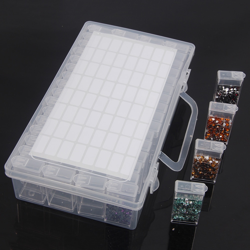 56 Grids Aparte Slots Lege Opbergdoos Clear Nail Art Rhinestones Diamant Schilderen Gereedschap Kralen Weer Storage Case Organizer