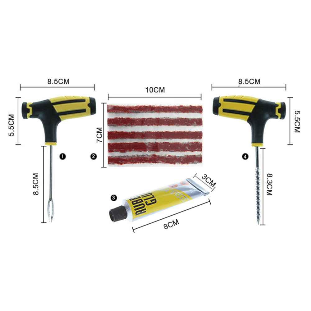 Tire Repair Kit Car Van Motorcycle Bike Tire Repair Tools Emergency Heavy Duty Tubeless Tire Puncture Repair Kit Plug Se