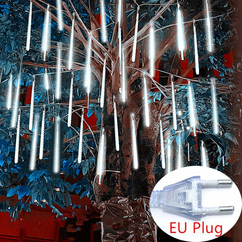Outdoor EU Plug Meteor Shower Lights Falling Rain Fairy String Lights for Christmas Party Garden Decorations: RGB / 300W