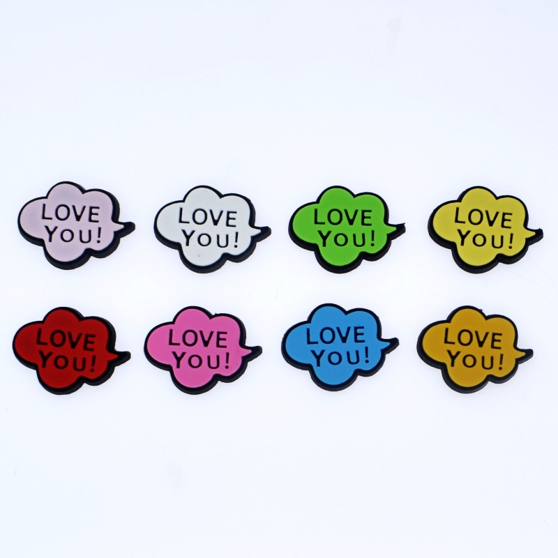 Baby Children Simple Phrase Symbol Hi Hello Love You OK 8pcs Shoes Decoration Wristbands Ornaments: 1