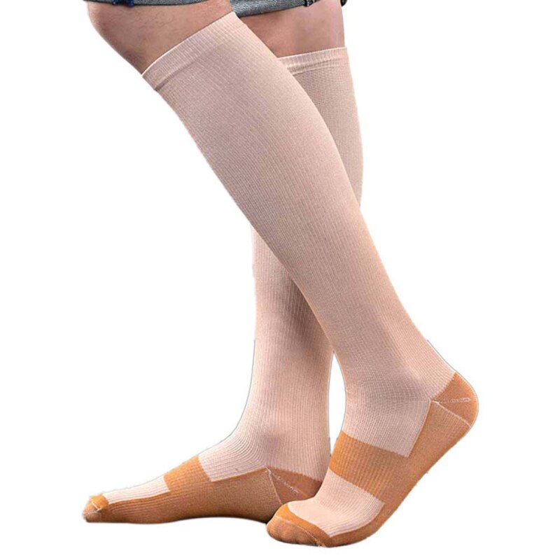 Sport anti-trætheds kompressionsstrømper unisex 1 par fod anti træthed blød smertelindring mirakel magiske sokker støtte knæhøj sok