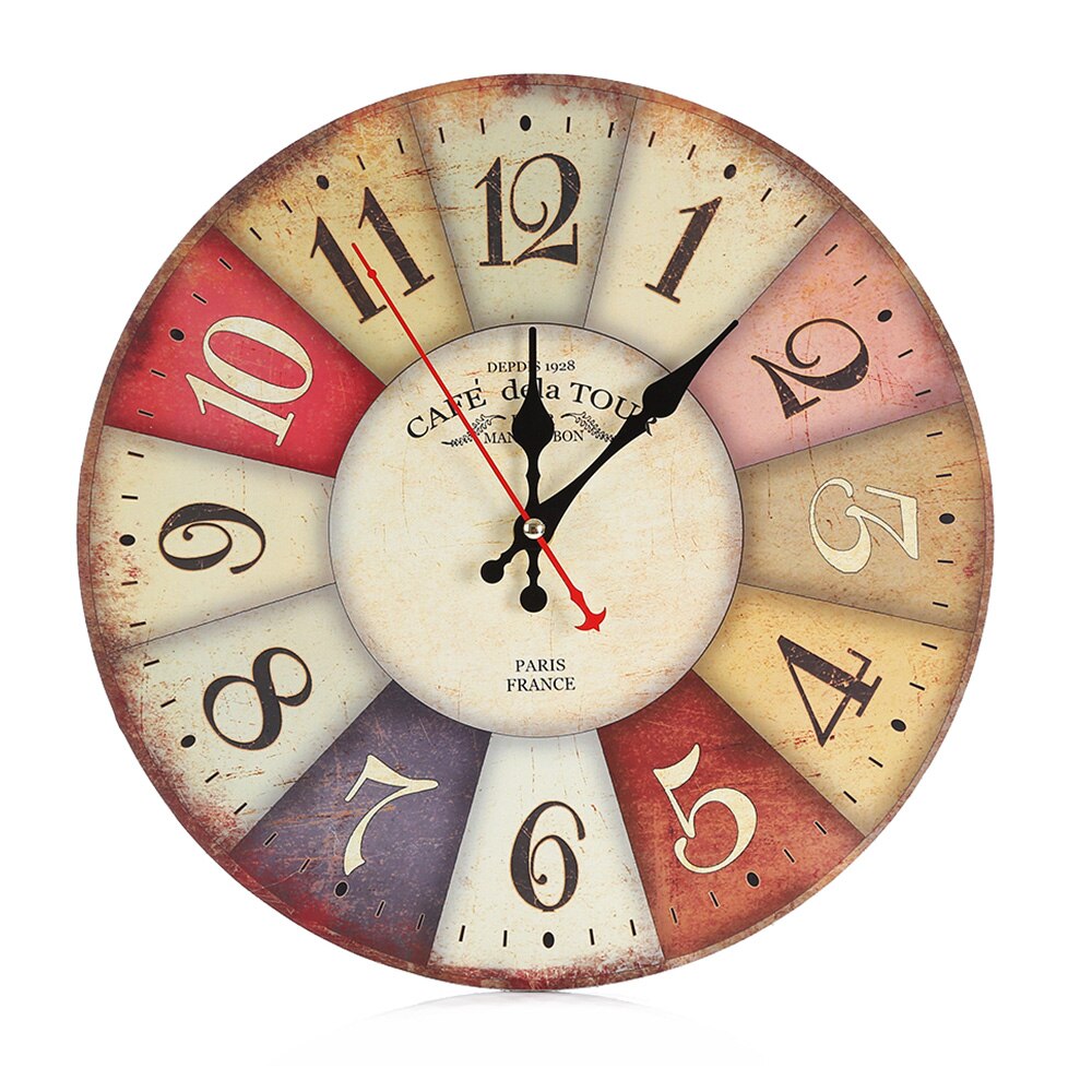 1 reloj de pared Vintage de madera moderno estilo antiguo para el hogar sala de estar Oficina cocina pared 11,5 cm/30cm