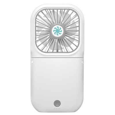 Draagbare Mini Powerbank Met Usb Koelventilator 3000 Mah Usb Fan Desktop Vouwen Powerbank Outdoor Schat Powerbank Meisje: WHITE