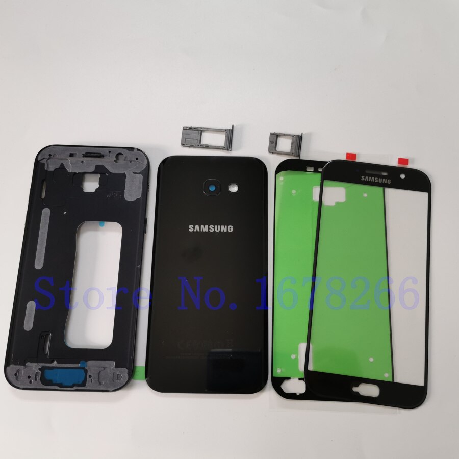 SAMSUNG Galaxy A3 A5 A7 A320 A520 A720 Full Housing Case Glass Back Cover + Front Screen Glass Lens + Middle Frame A520F