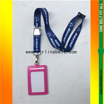 Blauw Boeing seat belt vliegtuig gesp lanyard met ID case houder voor pilot flight crew airman luchtvaart kantoor persoonlijkheid: Boeing pink