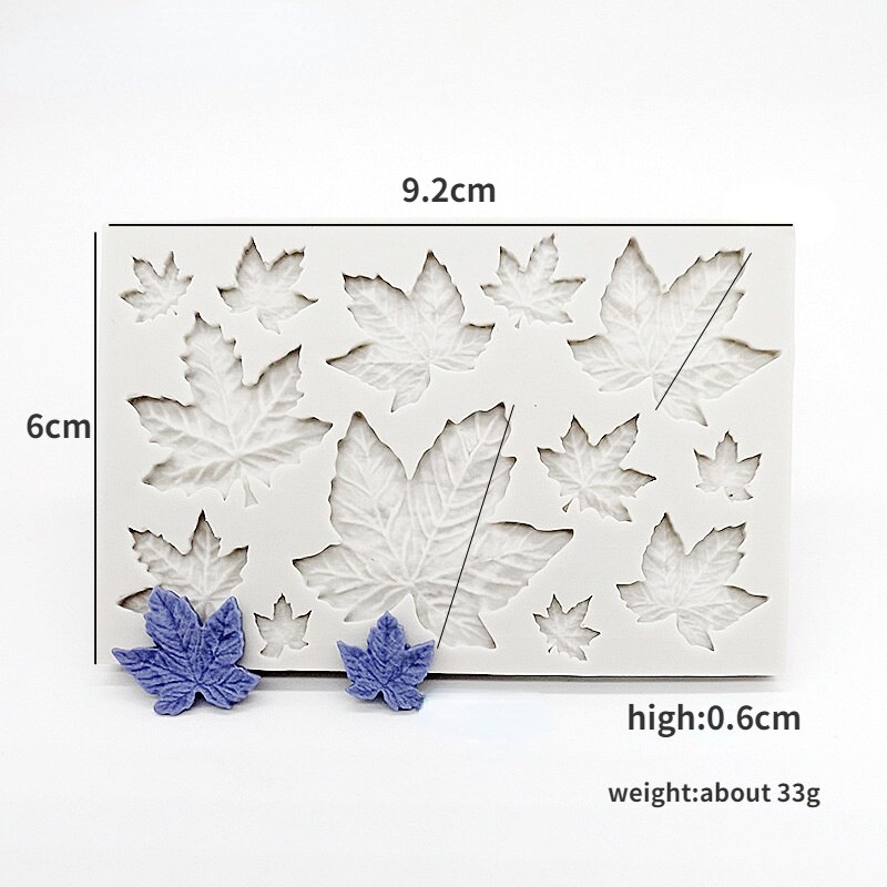 Fondant Animal Silicone Mold 3D Safari Cookie Baking Mold Silicone Baking Pan for Pastry Cake Decoration Kitchen Accessories: B-Maple Leaf