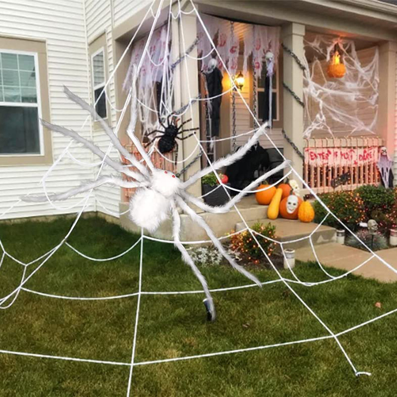 Halloween decoratie, spinnenfeest accessoires, decoraties voor buiten, voor thuis, festival, griezelrekwisieten, spookhuis, spinnenweb evenementen
