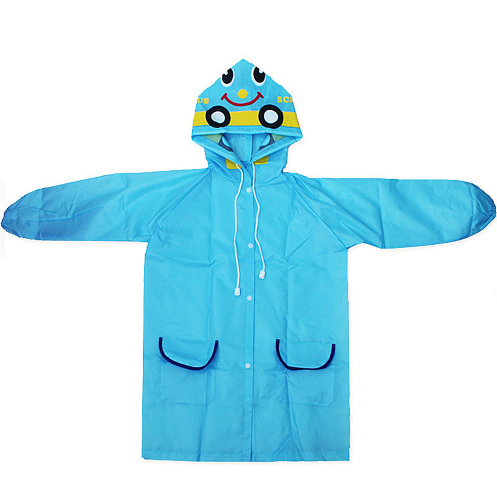 Chubasqueros para niños de 2 años-8 años de edad, chaqueta de lluvia para niños y niñas, impermeable con capucha de dibujos animados, piloto de lluvia largo #30: Azul