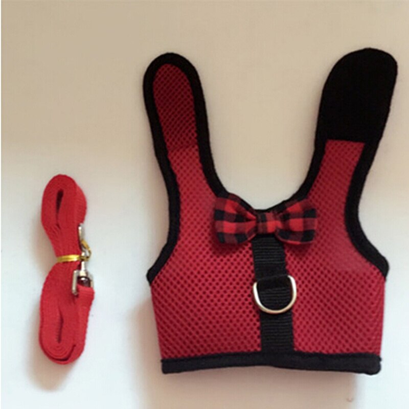 Rabbits Hamster Vest Harness With Leas Bunny Mesh Chest Strap Harnesses Ferret Guinea Pig Small Animals Pet Accessories