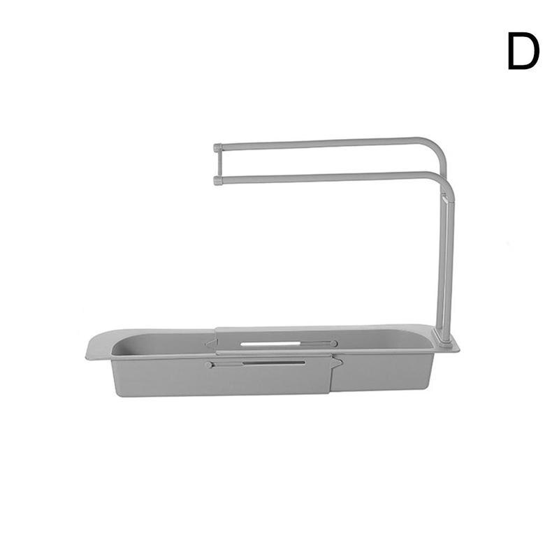 Telescopische gootsteenrek zeep spons afvoer plank opbergmand tas kraanhouder badkamerhouder gootsteen keuken accessoire: D