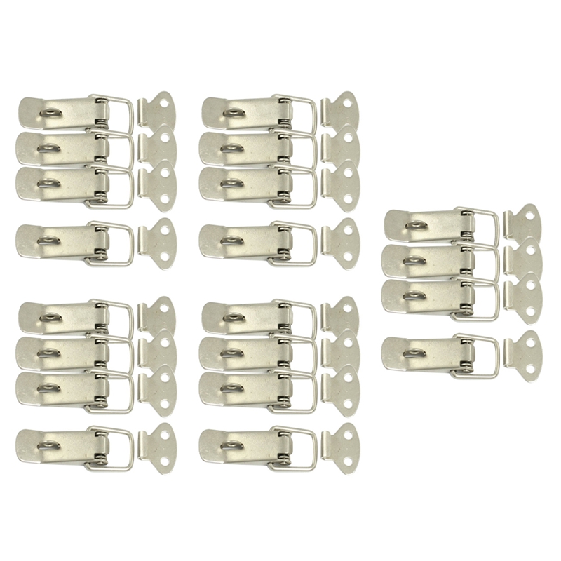 20 Pcs Hardware Cabinet Boxes Spring Loaded Latch Catch Toggle Hasp: Default Title
