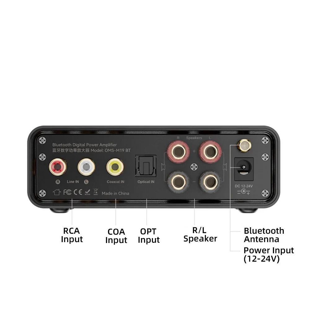 Mini TPA3116D2 Bluetooth 5.3 Class D Power Amplifier 2.0 Audio Amplifier 100Wx2 200W with Microphone Optical Coaxial Input