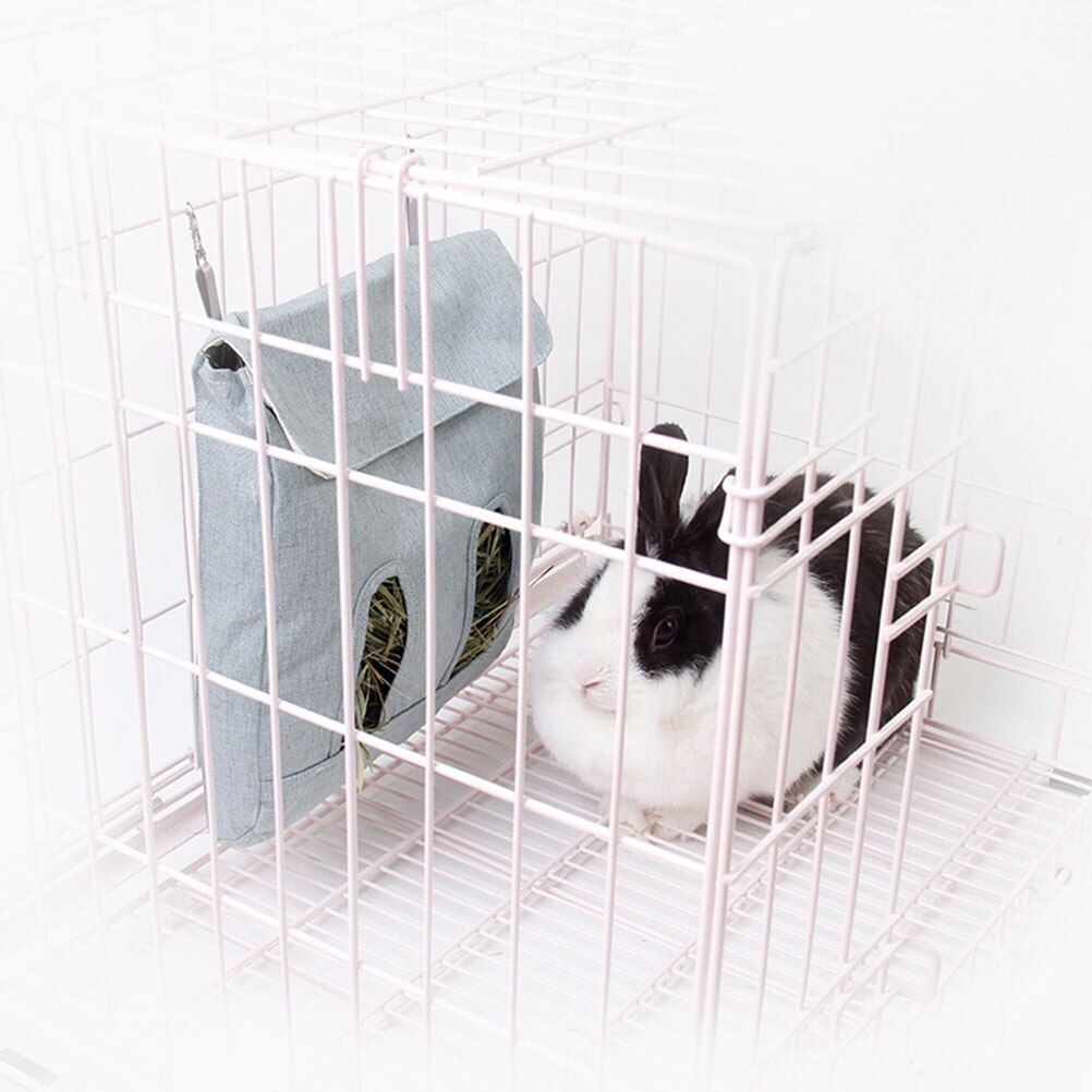 2Pcs Cage Hanging Hay Feeder Hay Storage Cloth Pouch Chinchilla Feeding Bag
