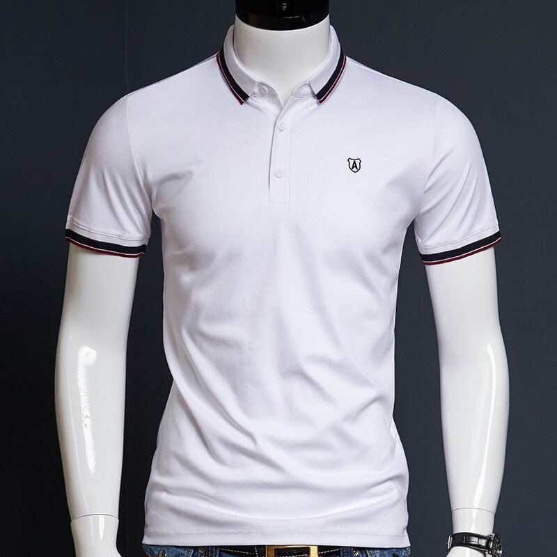 Polo Short Sleeve Polo Shirt Mens White Cotton Polos Clothing Summer Casual Tops