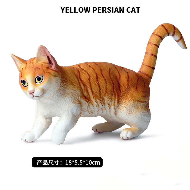 18*5.5*10CM Solid Simulation Wild Animal Cat Model Domestic Cat Large Persian Cat Pet Cat Model Toy