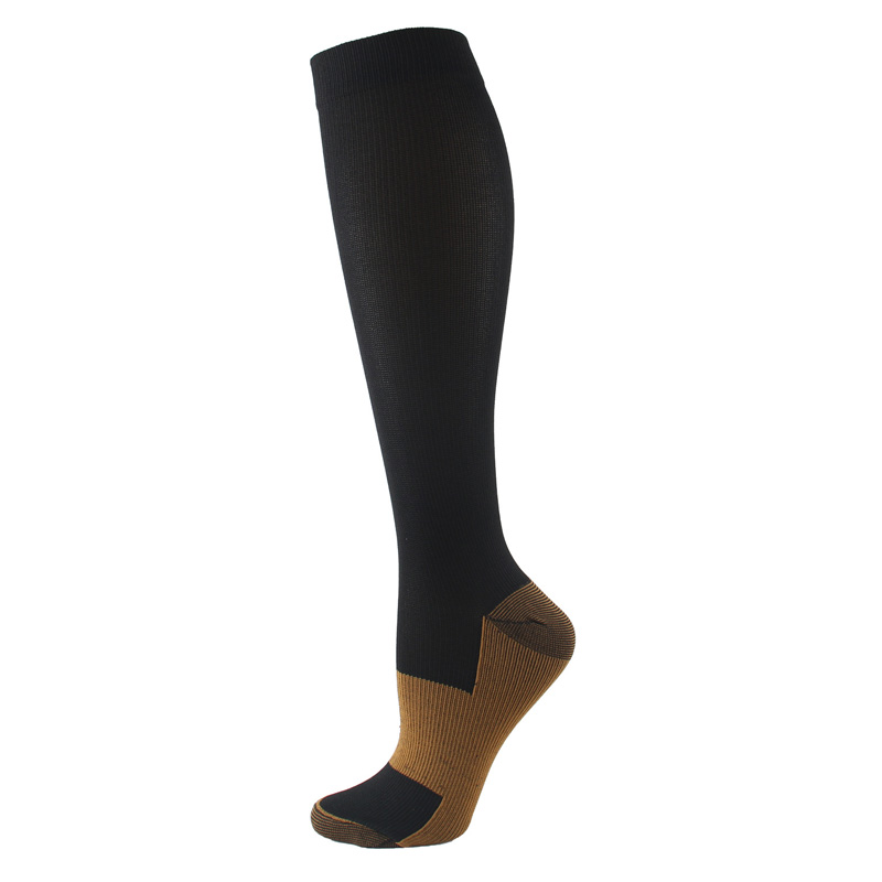 Medias de compresión para hombre y mujer, calcetines adelgazantes para la circulación sanguínea, antifatiga, cómodos, de viaje, Color sólido: black1 / women